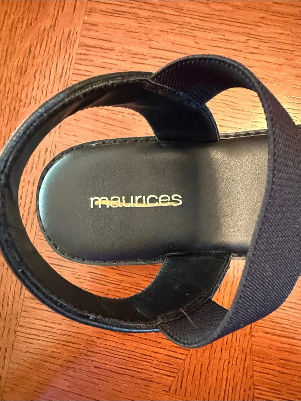 Maurices Black Elastic Strap Platform Wedge Sandals Size 7